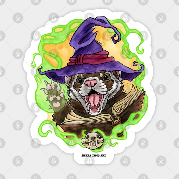 Witch Ferret Sticker by SierraTiegsArt